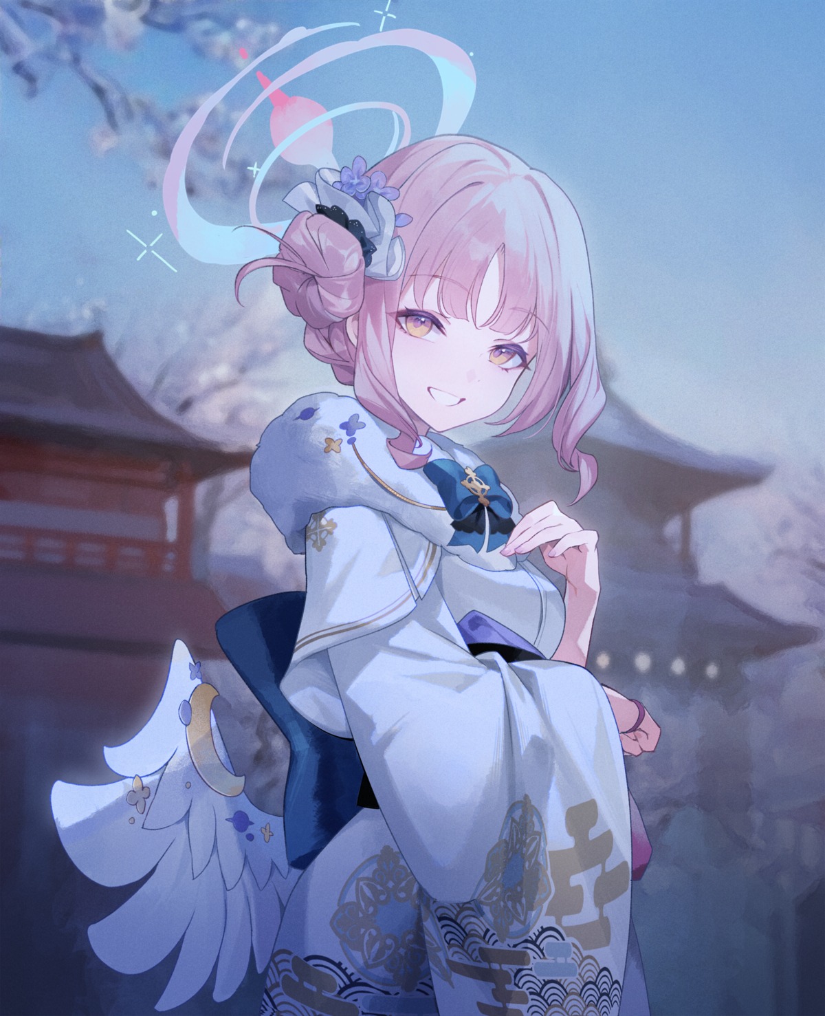 angel, blue_archive, hillly_(maiwetea), kimono, misono_mika, wings