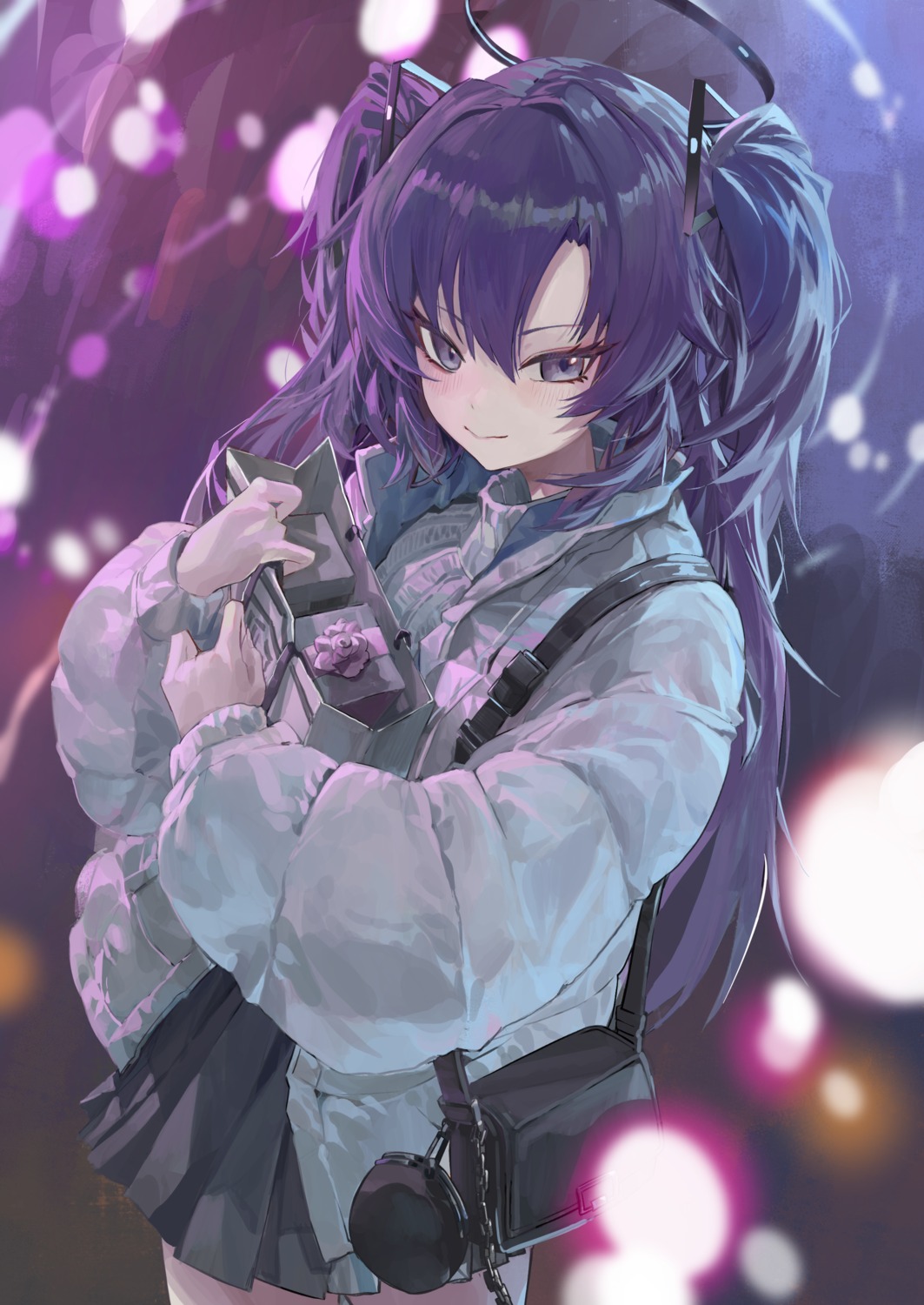 blue_archive, dainillust, halo, hayase_yuuka, sweater