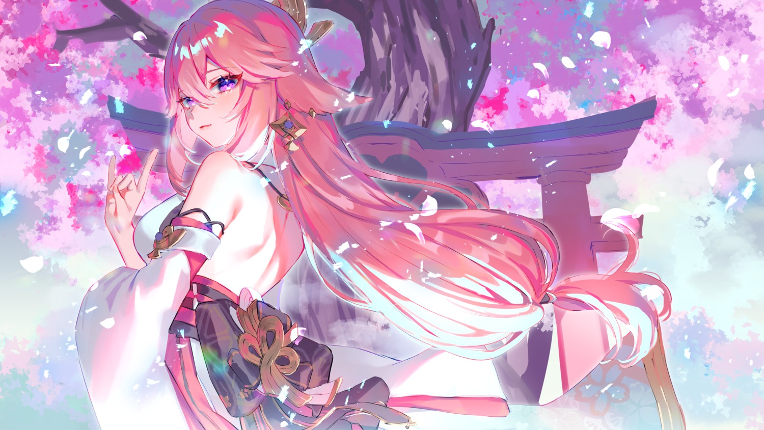 animal_ears, genshin_impact, harushio, japanese_clothes, kitsune, yae_miko