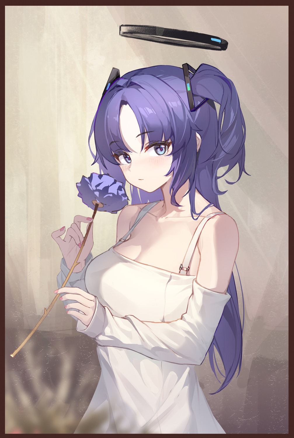 blue_archive, cleavage, dress, halo, hayase_yuuka, saw272