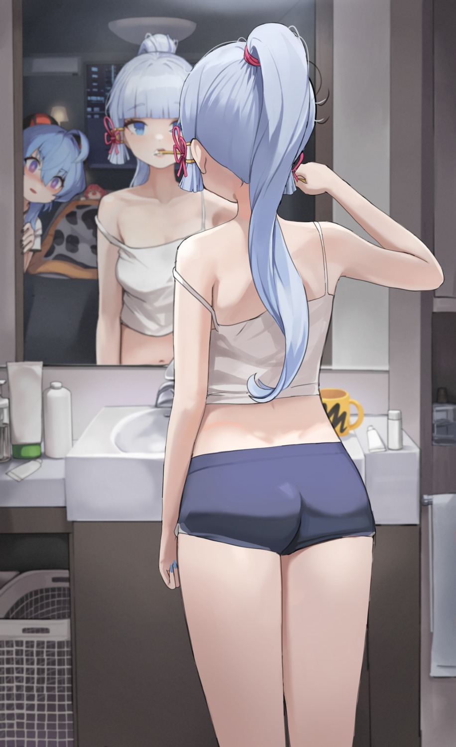 ass, dolri, ganyu, genshin_impact, horns, kamisato_ayaka