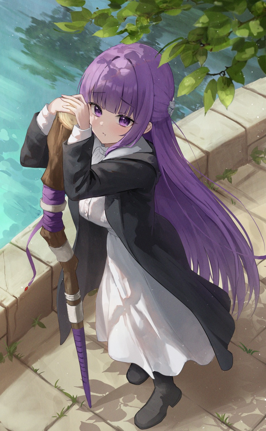 dress, fern, sousou_no_frieren, ttusee5, weapon
