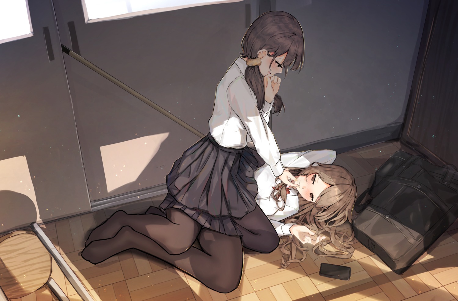 benevole, pantyhose, seifuku, yuri