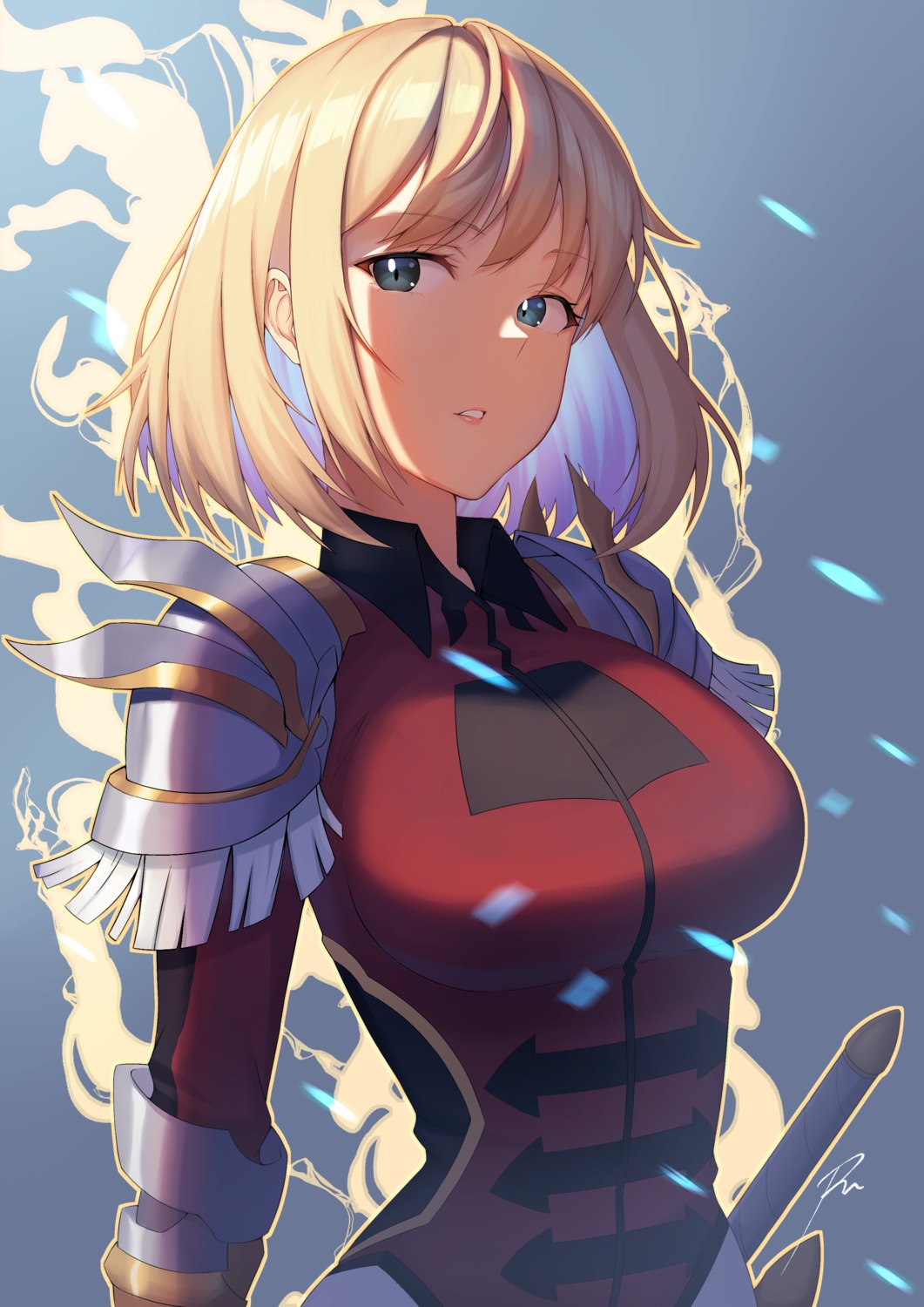 armor, cha_hae-in, na_honjaman_level_up, raise, sword, uniform