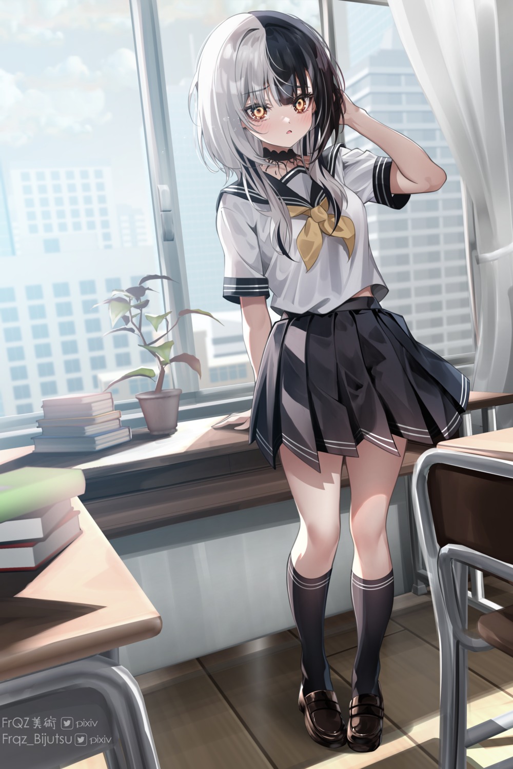 averageartist, hololive, hololive_english, seifuku, shiori_novella