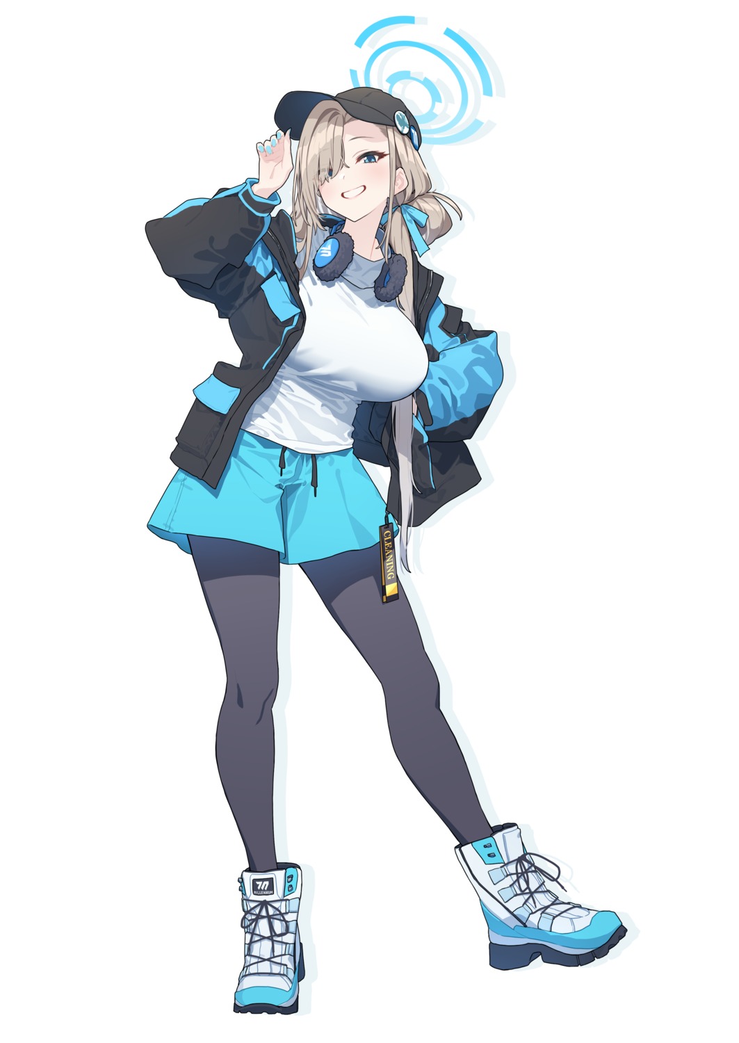 baffu, blue_archive, halo, headphones, ichinose_asuna, pantyhose