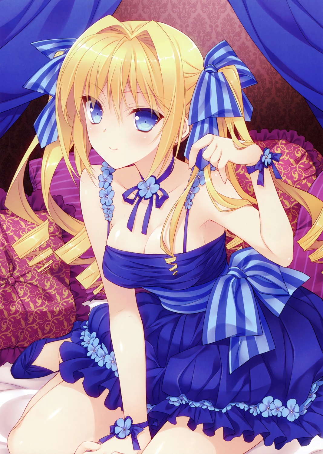 dress, heels, navel, suzuhira_hiro, tsuki_ni_yorisou_otome_no_sahou, ursule_fleur_jeanmarie