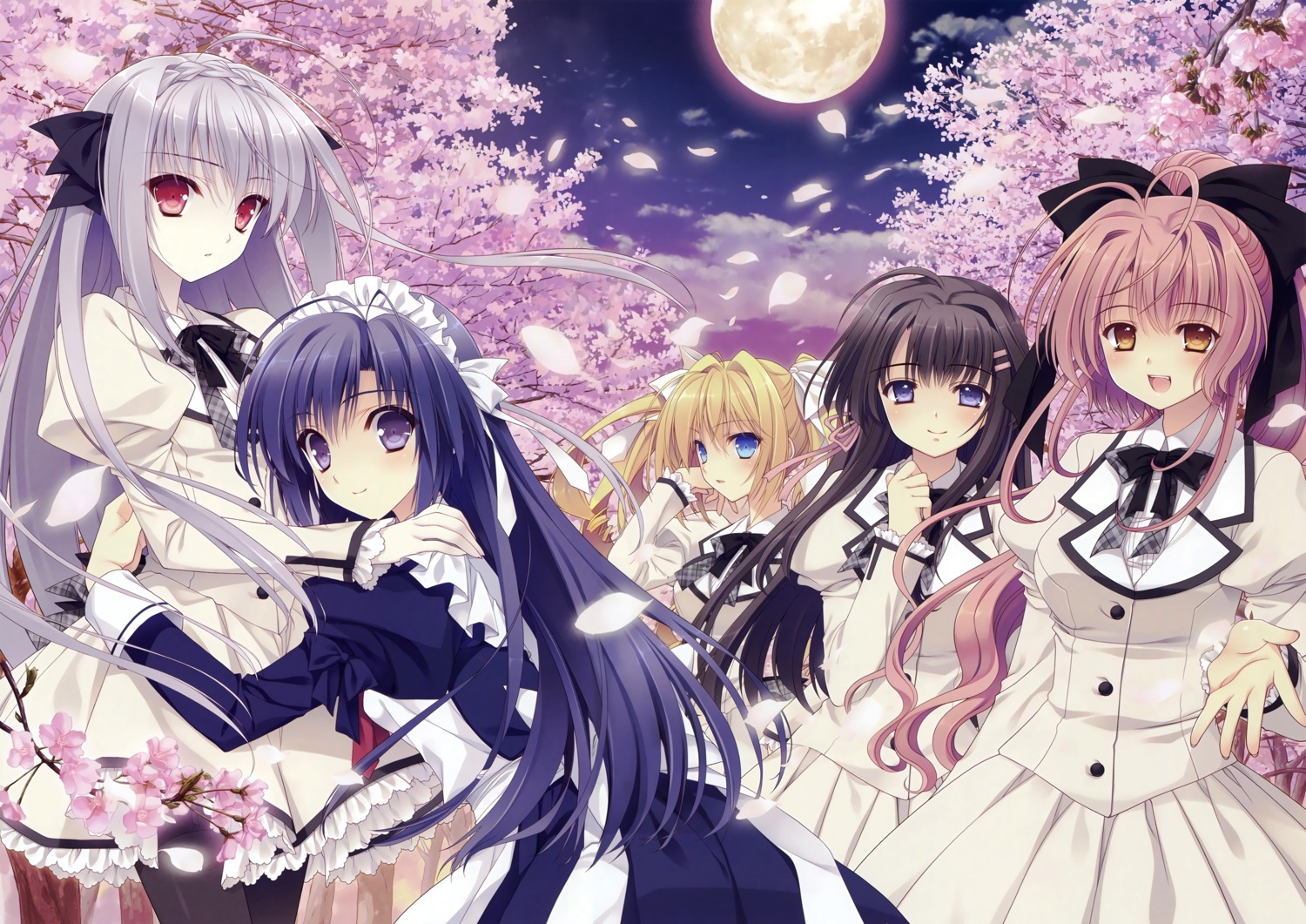 hananomiya_mizuho, kokura_asahi, maid, navel, nishimata_aoi, pantyhose, sakurakouji_luna, seifuku