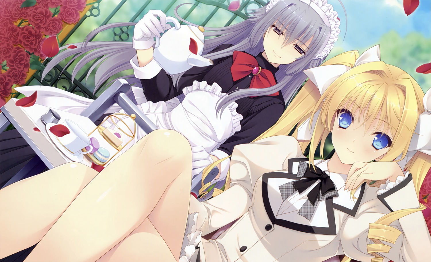 maid, navel, seifuku, suzuhira_hiro, trap, tsuki_ni_yorisou_otome_no_sahou, ursule_fleur_jeanmarie