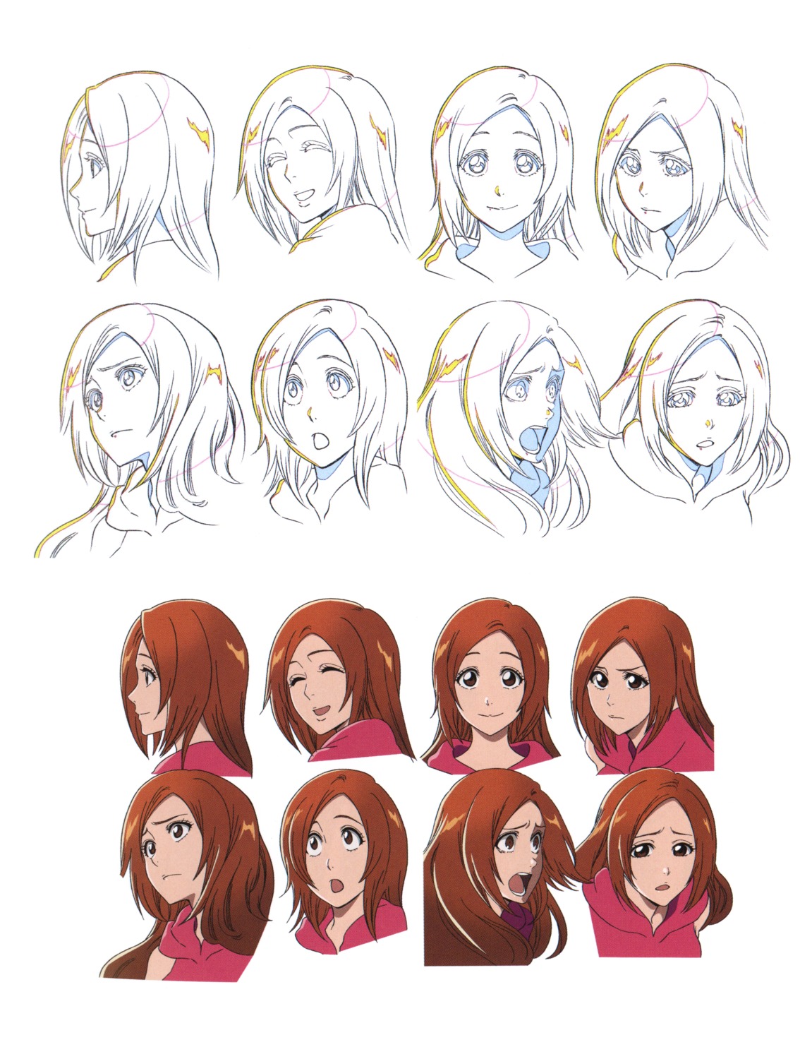 bleach_thousand_year_blood_war, character_design, expression, inoue_orihime, kudou_masashi, line_art