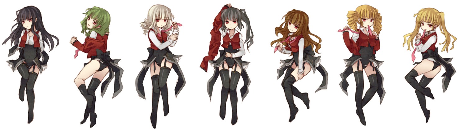asmodeus, beelzebub, belphegor, kotoko_(oxxxo), leviathan, lucifer, mammon, satan, thighhighs, umineko_no_naku_koro_ni