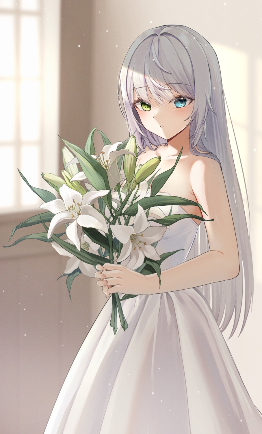 amaneko_(amaneko_y), dress, heterochromia, no_bra