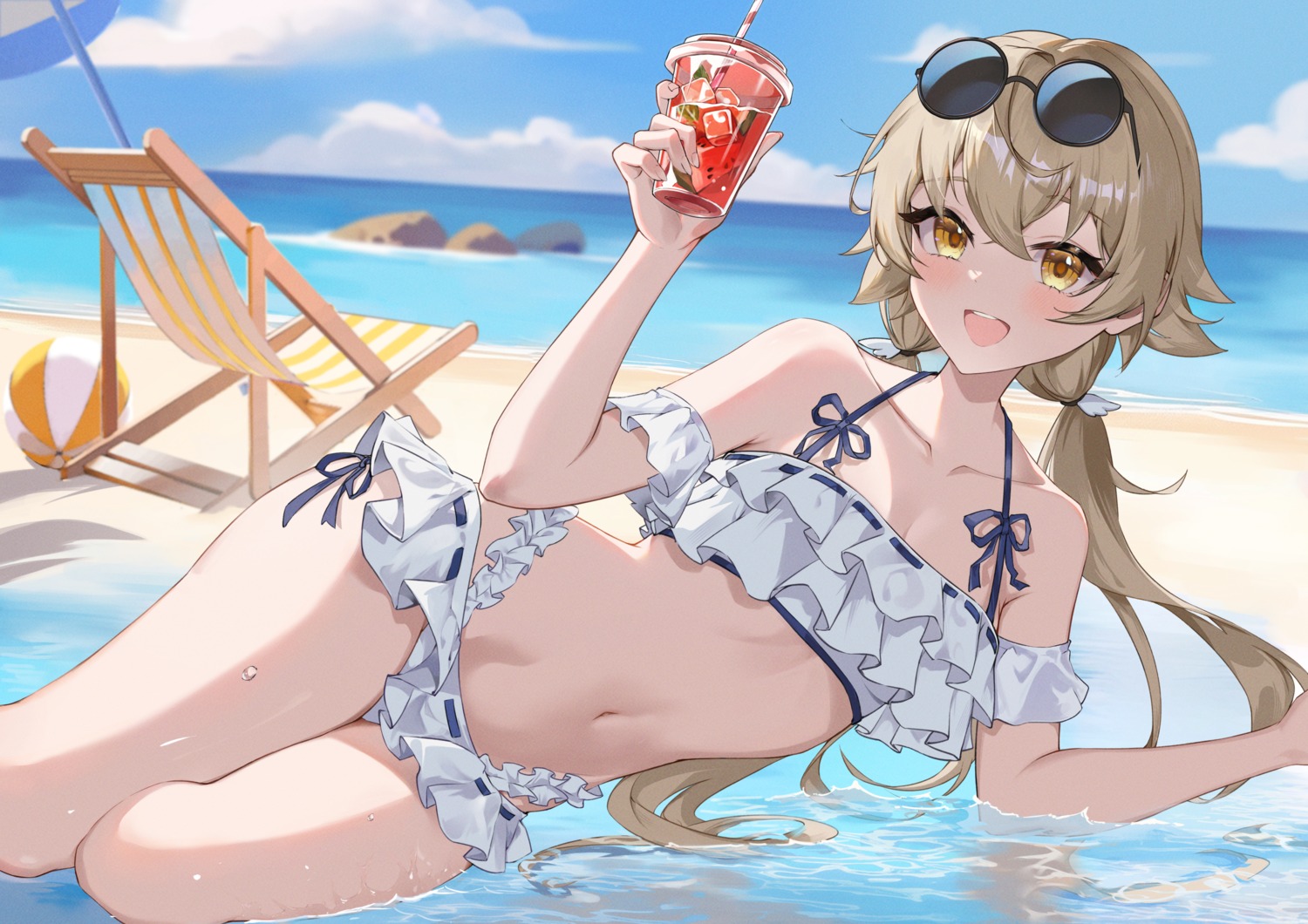 ajitani_hifumi, bikini, blue_archive, chiyikoupangsanjin, megane, swimsuits, wet