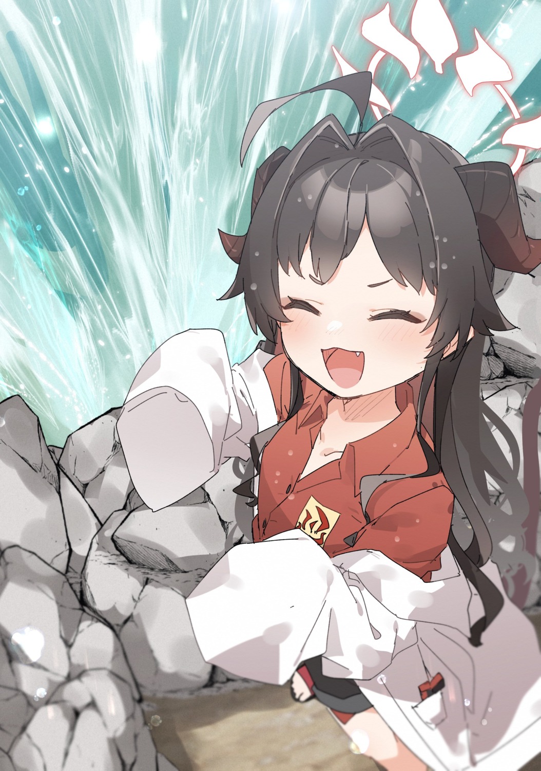 blue_archive, devil, halo, horns, kinugawa_kasumi, kusaka_shi, tail, uniform