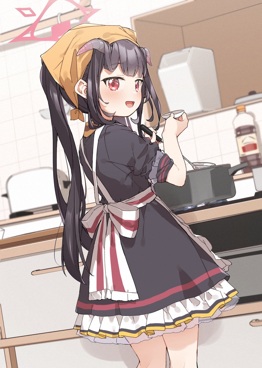 aikiyo_fuuka, blue_archive, halo, horns, kusaka_shi, see_through, seifuku