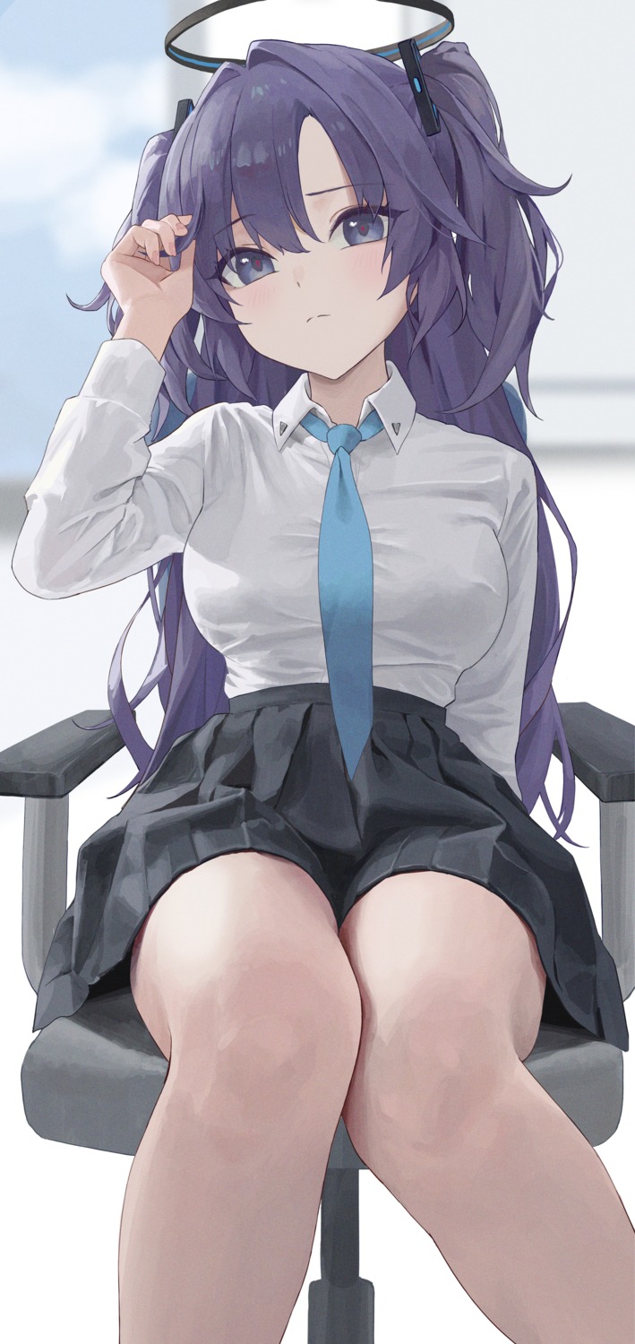 blue_archive, halo, hayase_yuuka, hoshinopurin, seifuku