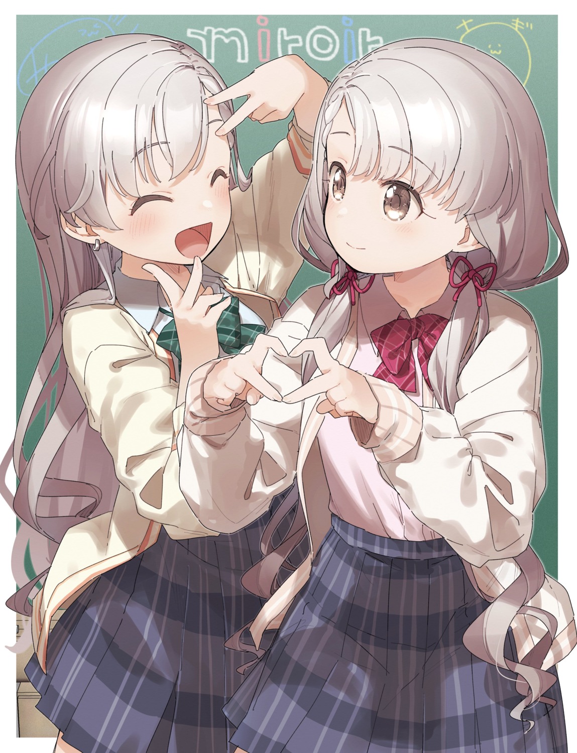 hisakawa_hayate, hisakawa_nagi, kusaka_shi, seifuku, sweater, the_idolm@ster, the_idolm@ster_cinderella_girls
