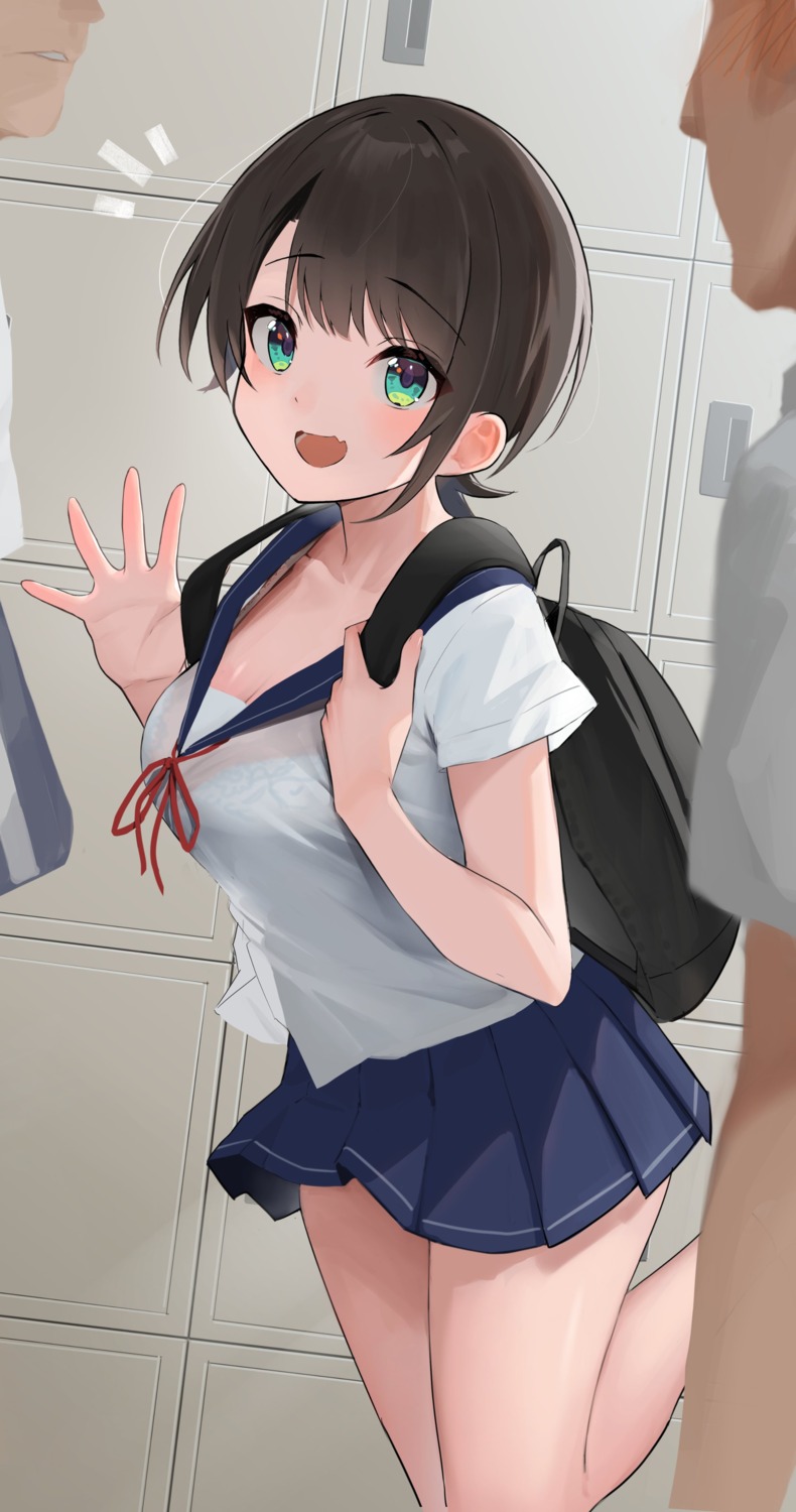 bra, hololive, oozora_subaru, see_through, seifuku, takita_(takita3411)