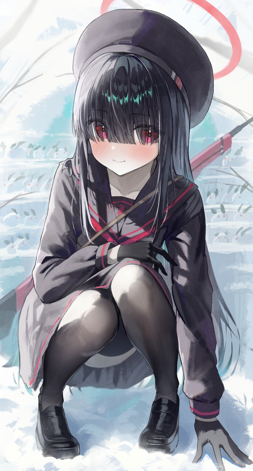 blue_archive, gun, halo, hidulume, justice_realization_committee_member, pantyhose, seifuku