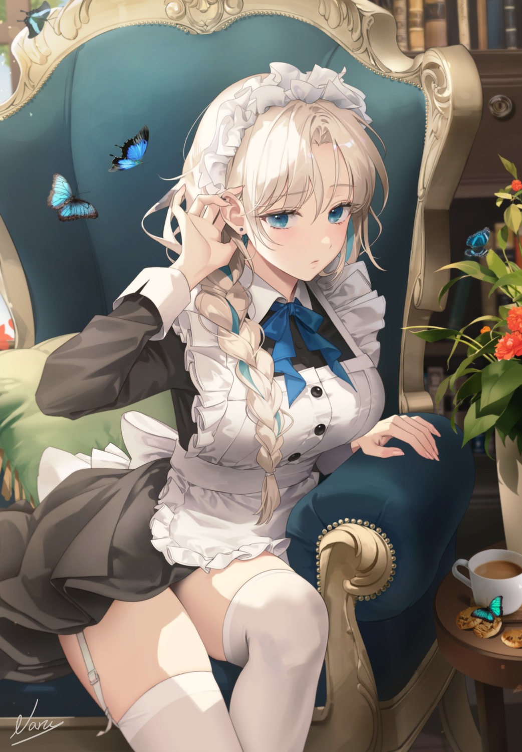 maid, naru_0, stockings, thighhighs