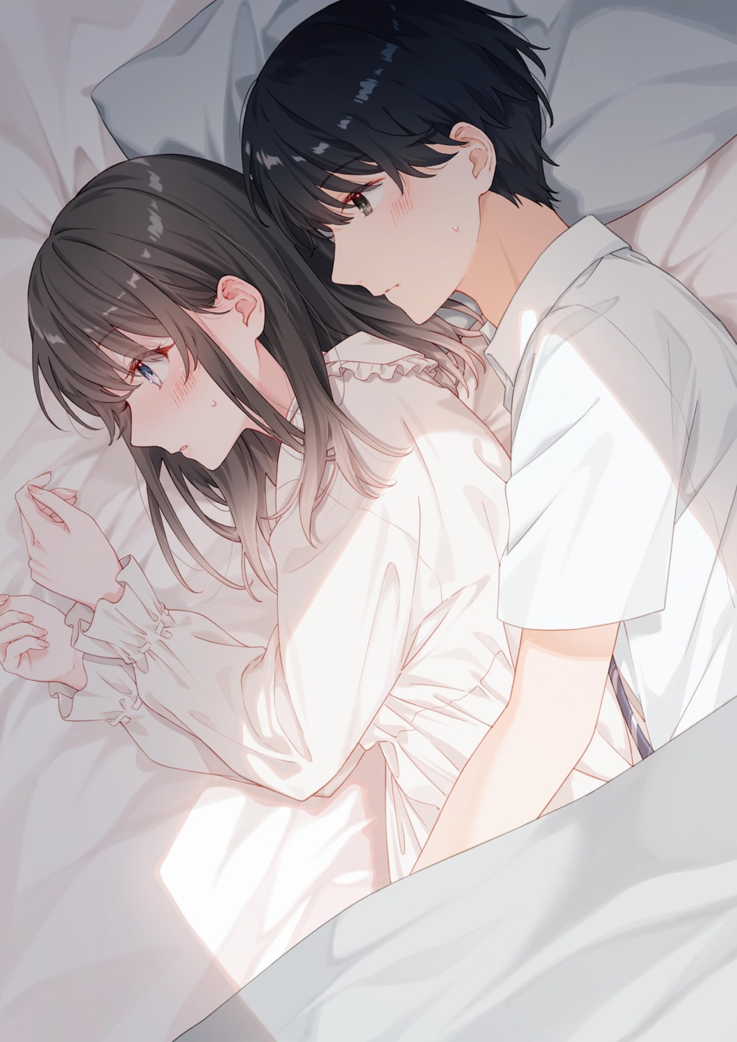 dress_shirt, pajama, sheets, tada_no_yukiko