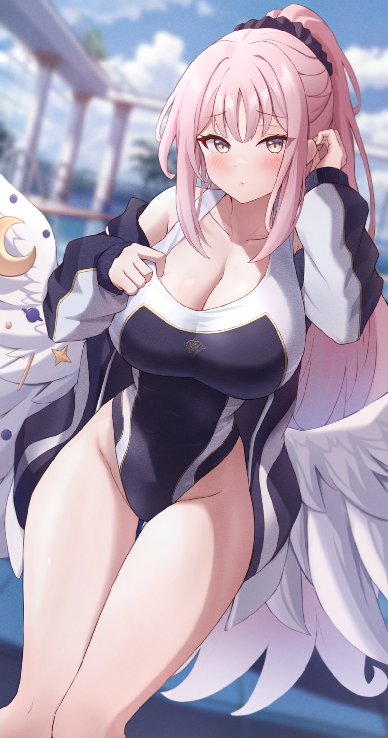 blue_archive, misono_mika, reneua, swimsuits, wings