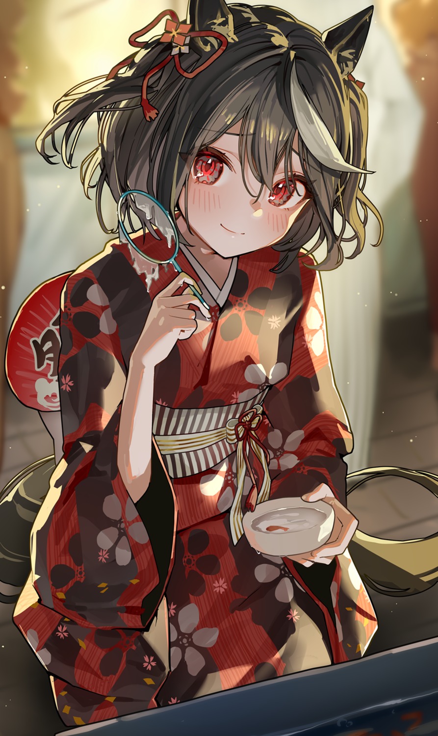 animal_ears, kitasan_black_(umamusume), ningen_mame, tail, uma_musume_pretty_derby, yukata