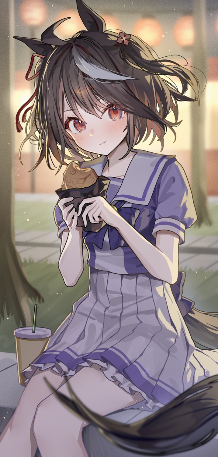 animal_ears, kitasan_black_(umamusume), ningen_mame, seifuku, tail, uma_musume_pretty_derby