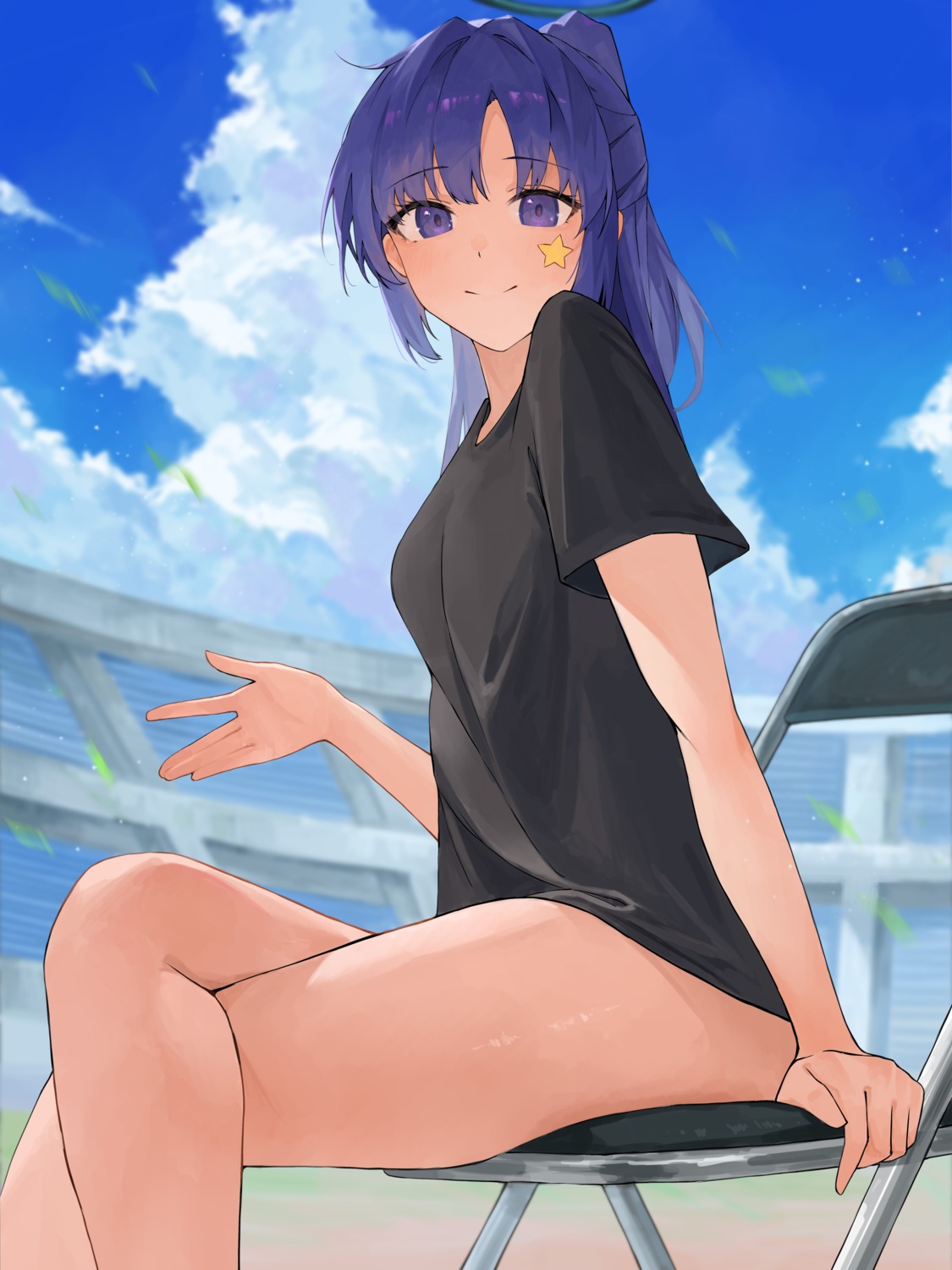 blue_archive, gym_uniform, halo, hayase_yuuka, randouworks, tattoo