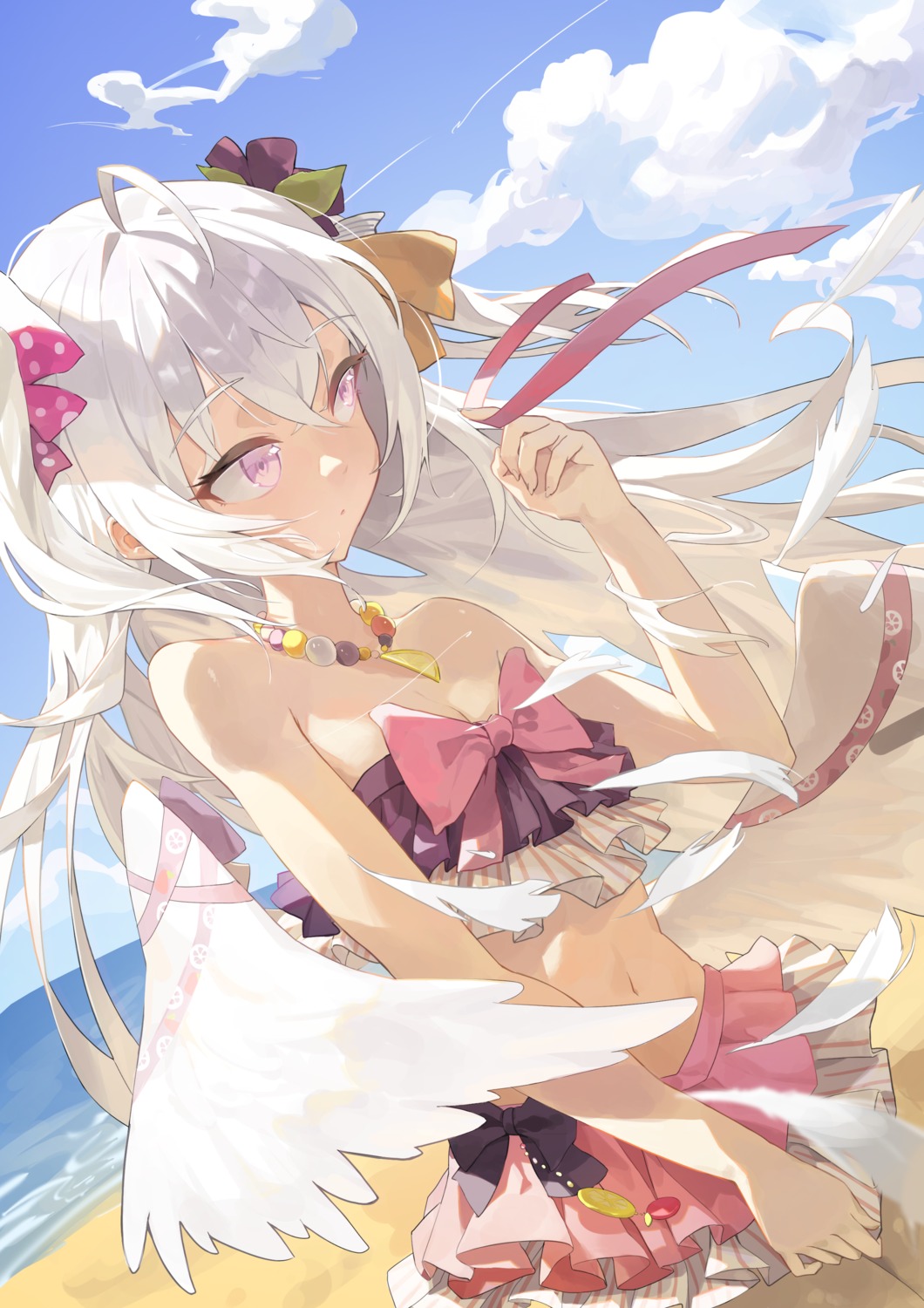 angel, bikini, blue_archive, riok_hh, shirasu_azusa, swimsuits, wings