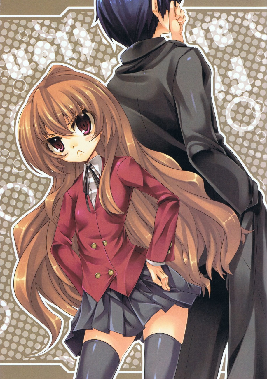 aisaka_taiga, ichijou_hitoshi, locker_room, seifuku, takasu_ryuuji, thighhighs, toradora!