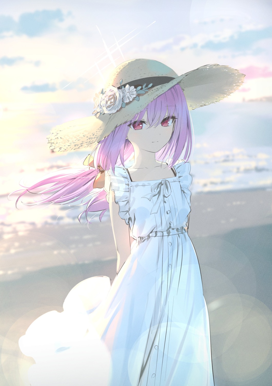 blue_archive, dress, hakari_atsuko, halo, summer_dress, wasabi60