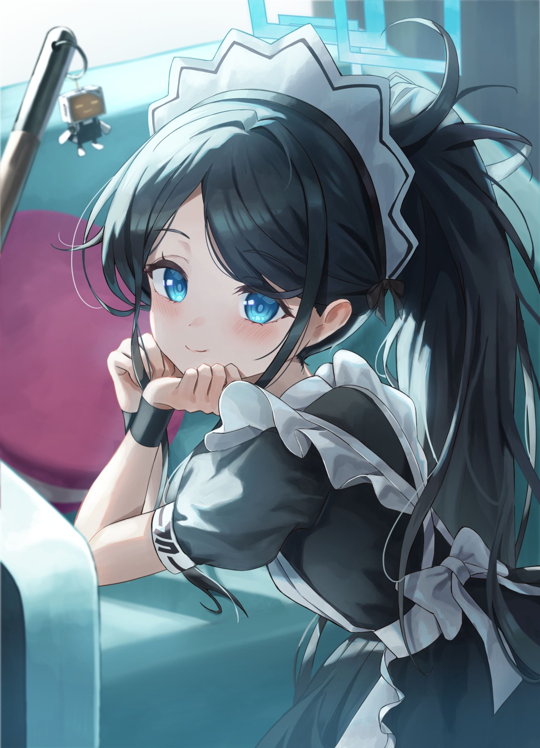 blue_archive, halo, maid, slime_nyang, tendou_aris