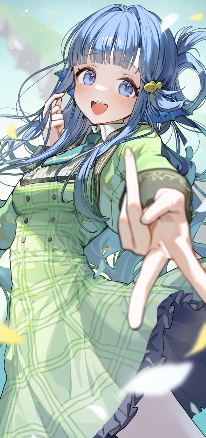 asari_nanami, ningen_mame, seifuku, skirt_lift, the_idolm@ster, the_idolm@ster_cinderella_girls, the_idolm@ster_cinderella_girls_starlight_stage