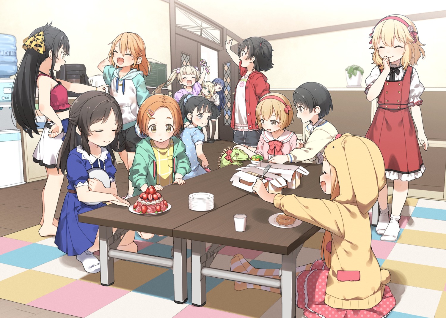 akagi_miria, animal_ears, dress, fukuyama_mai, ichihara_nina, inumimi, koga_koharu, kusaka_shi
