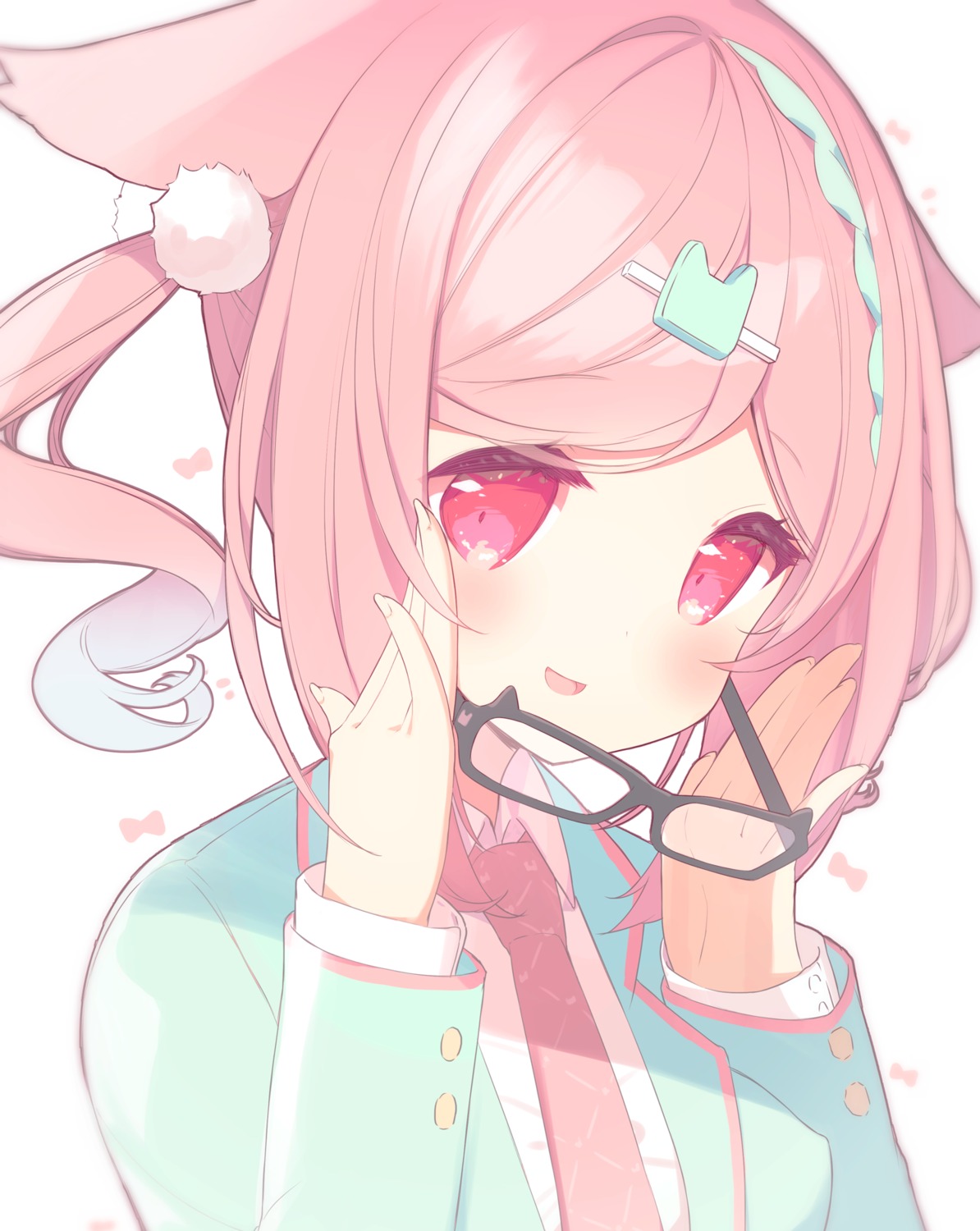 amamiya_aki, animal_ears, kitsune, megane, p19, seifuku