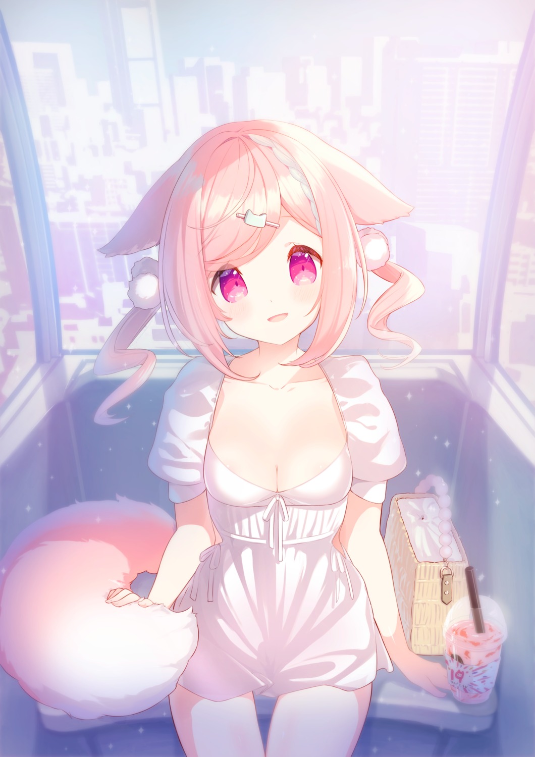 amamiya_aki, animal_ears, dress, kitsune, p19, tail