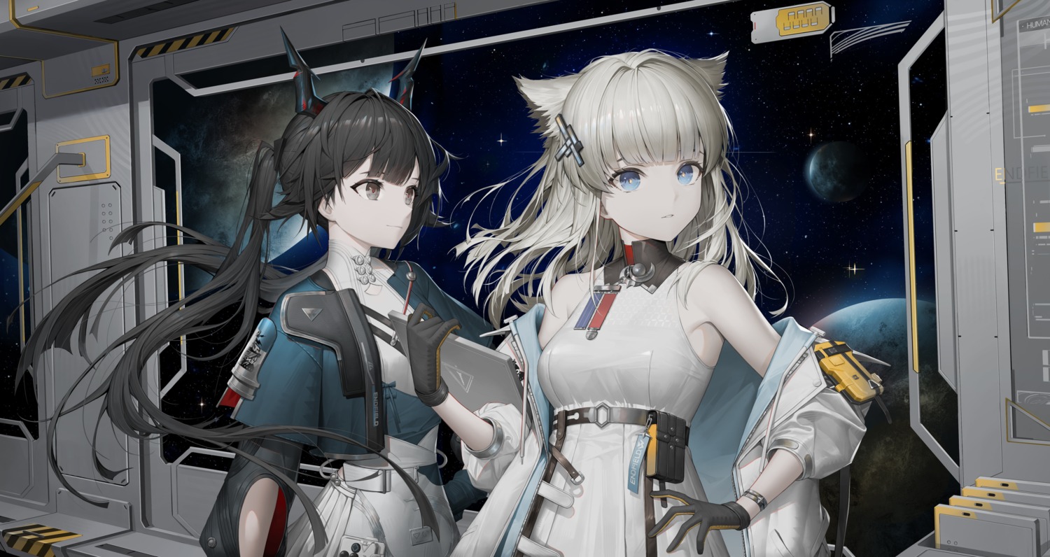 animal_ears, arknights, arknights:_endfield, chen_qianyu_(arknights), horns, nekomimi, perlica_(arknights), soho_(user_dphk5745)