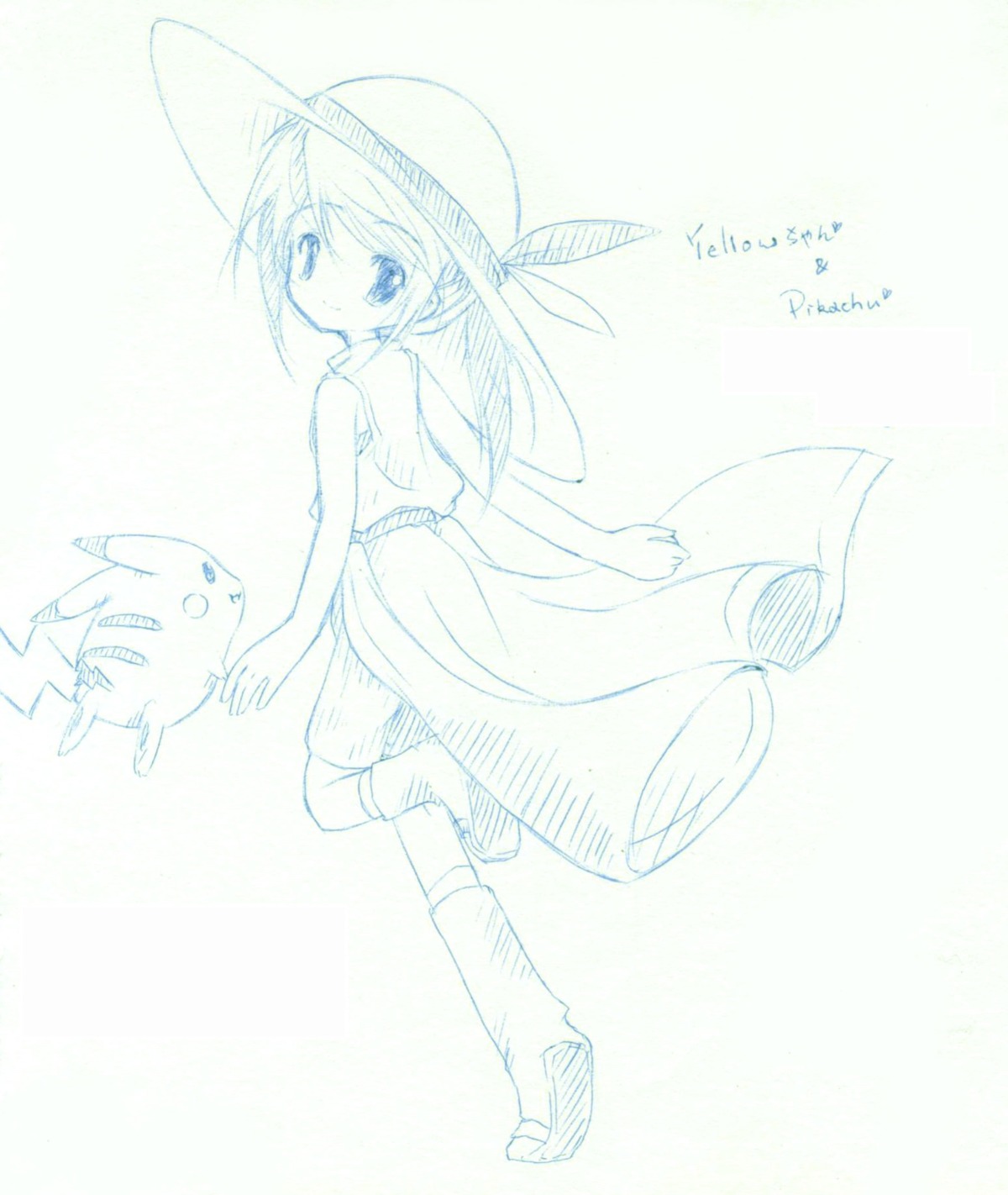 monochrome, pikachu, pokemon, sketch, yellow_(pokemon)