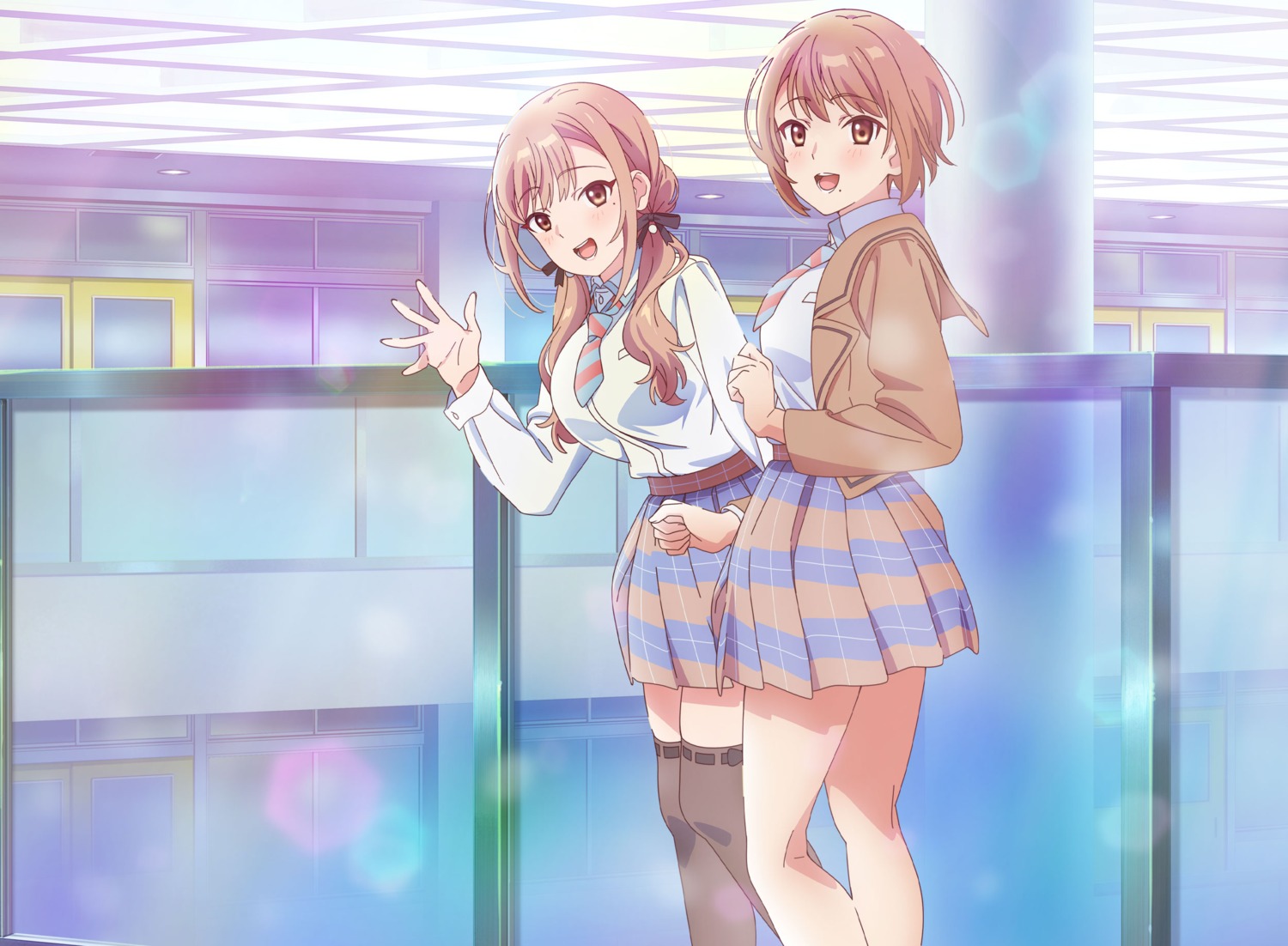 jinguuji_naori, jinguuji_rumi, koi_wa_futago_de_warikirenai, seifuku, tagme, thighhighs