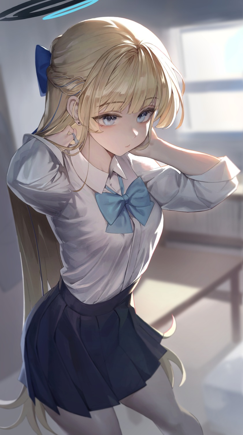 asuma_toki, blue_archive, halo, klakmon, seifuku