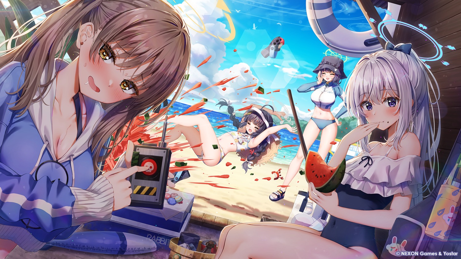 bikini, blue_archive, cleavage, gym_uniform, halo, kasumizawa_miyu, kazekura_moe, kuria_(clear_trip_second)