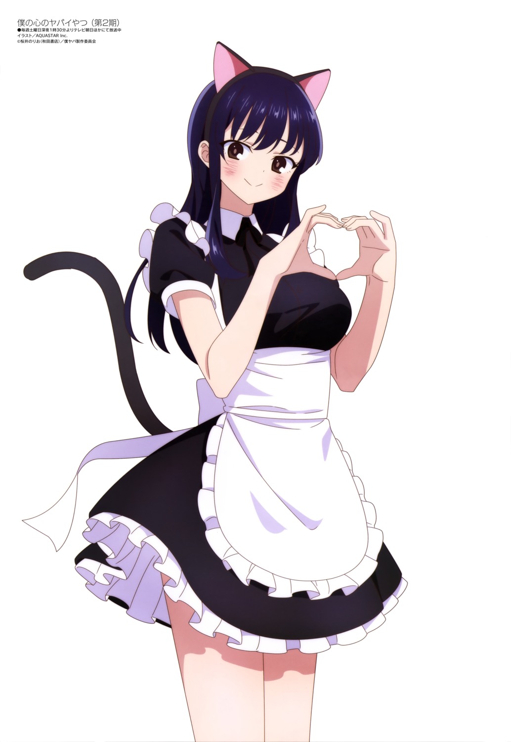 animal_ears, aquastar_inc., boku_no_kokoro_no_yabai_yatsu, maid, nekomimi, tail, yamada_anna