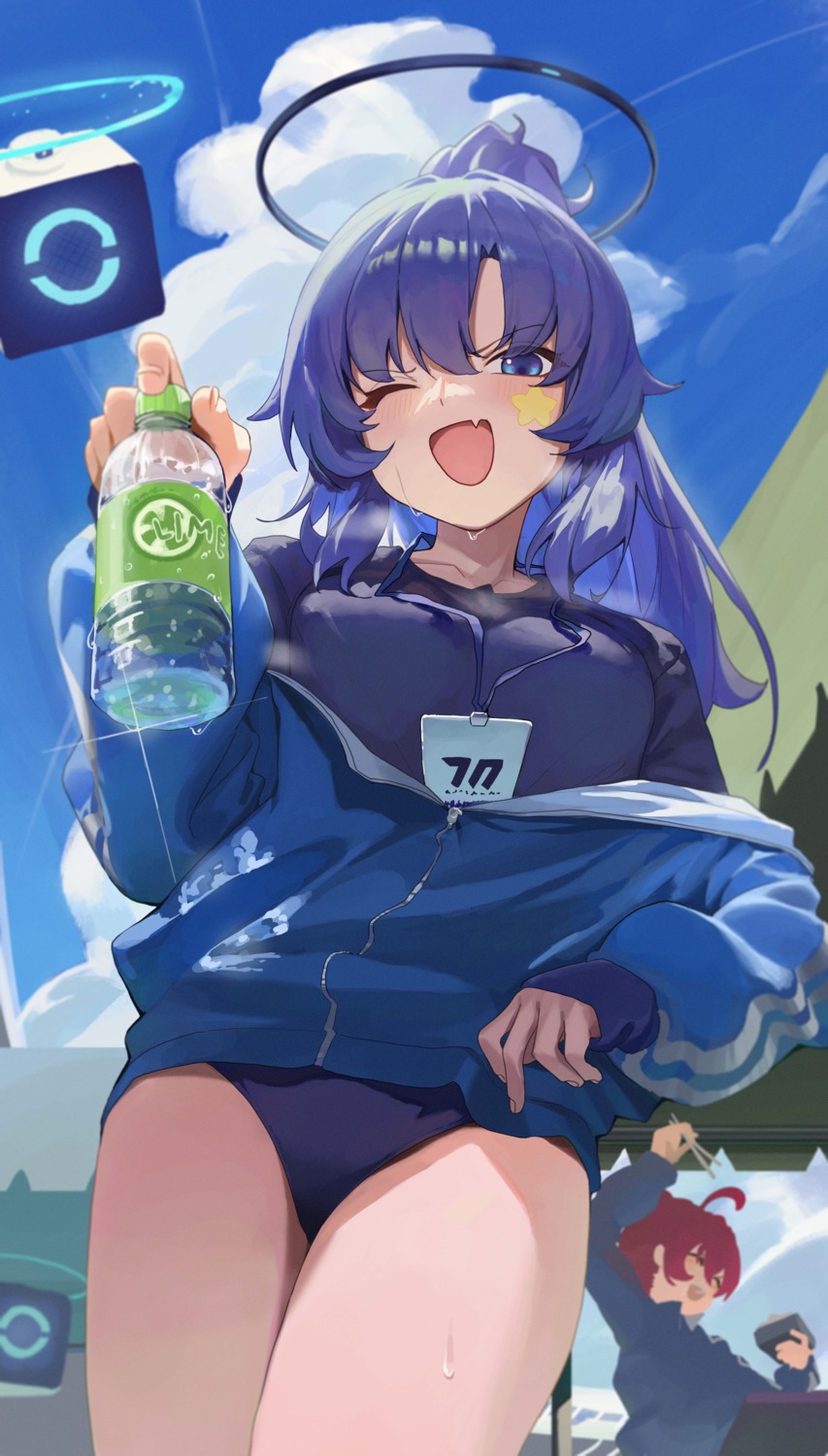 blue_archive, buruma, gym_uniform, halo, hayase_yuuka, konuri_maki, ritae, tattoo