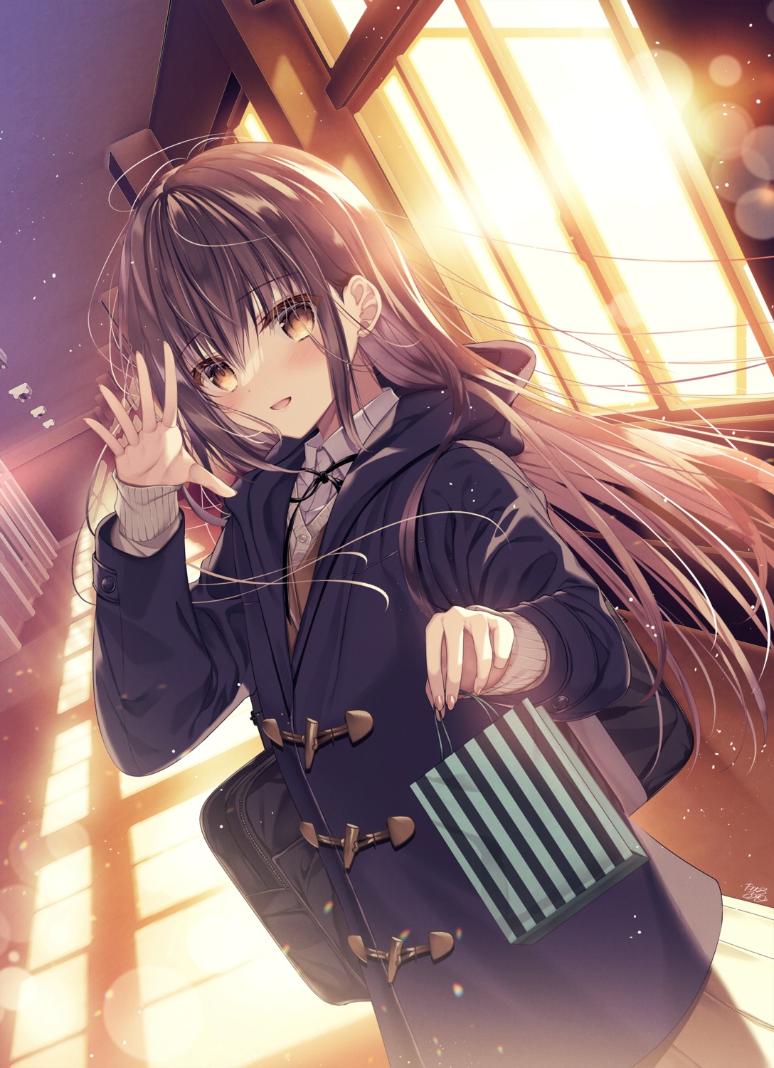 amamiya_shino, seifuku, sweater, tanihara_natsuki