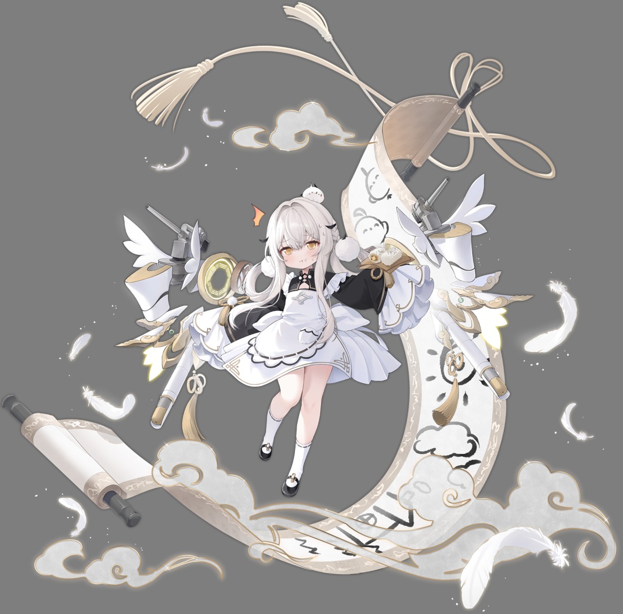 azur_lane, fei_yuen_(azur_lane), maid, skirt_lift, tagme, transparent_png