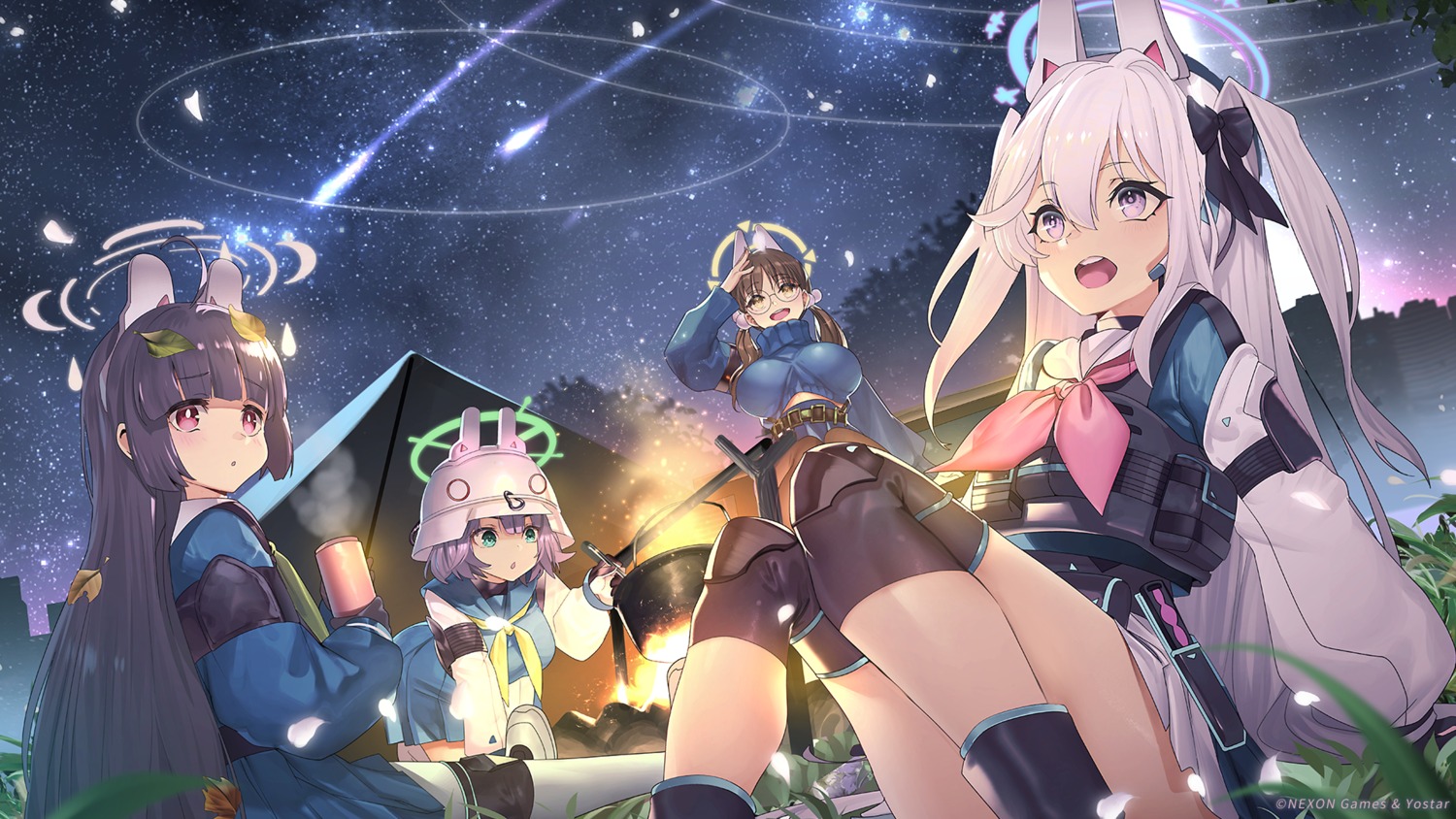 animal_ears, blue_archive, bunny_ears, halo, kasumizawa_miyu, kazekura_moe, megane, pantyhose