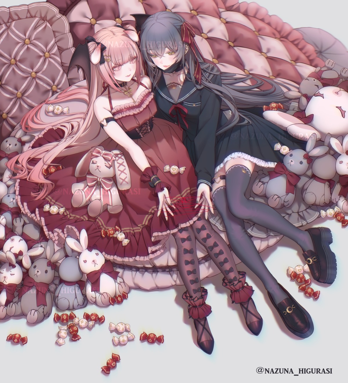 dress, pantyhose, seifuku, thighhighs, tobacco_(tabakokobata), wings