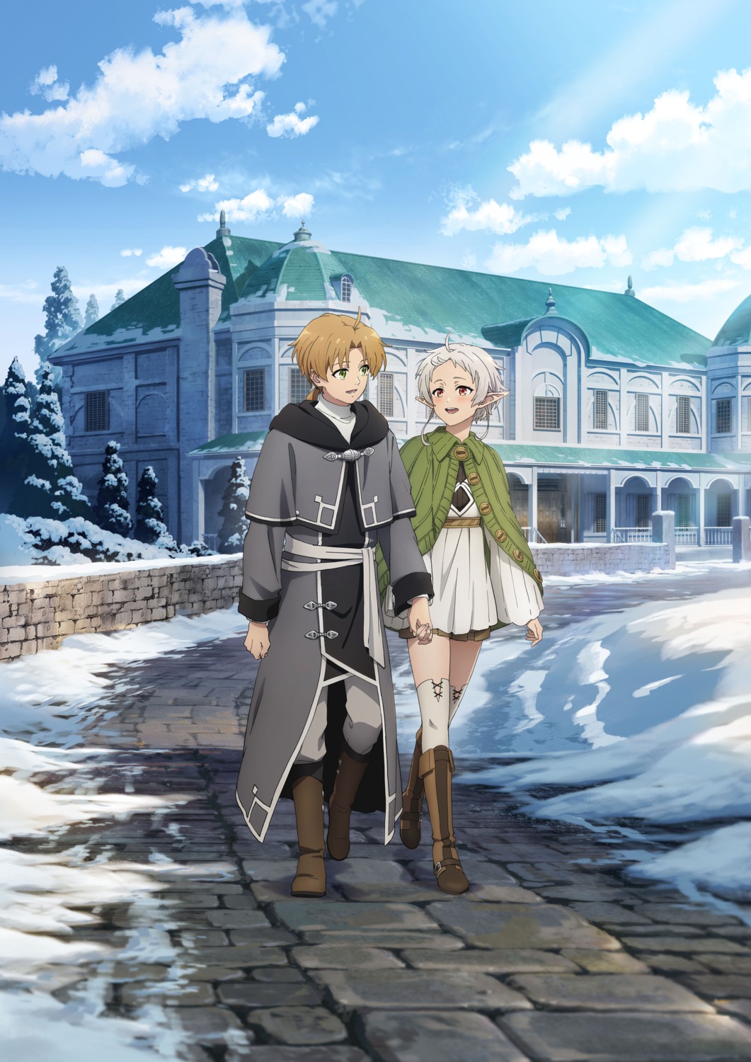 elf, mushoku_tensei, pointy_ears, rudeus_greyrat, sylphiette, tagme, thighhighs
