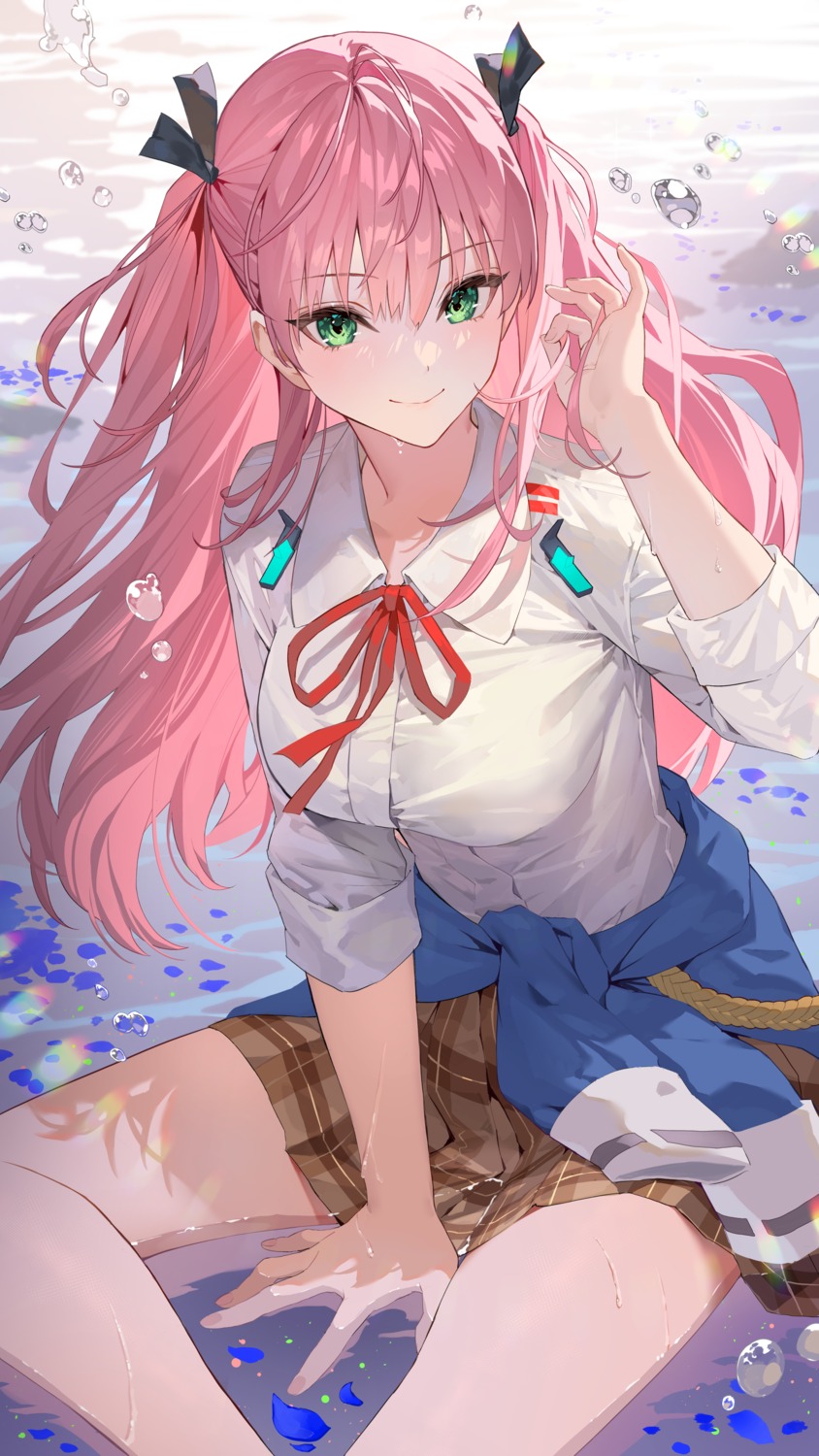 aikawa_megumi, heaven_burns_red, seifuku, teffish, wet